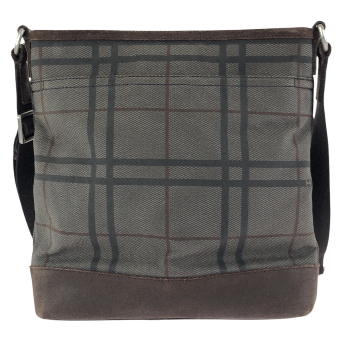 22256
COACH Camden Tattersall Dark Brown Silver Hardware Canvas / Suede F70935 Shoulder Bag Messenger Bag Ladies ABP8