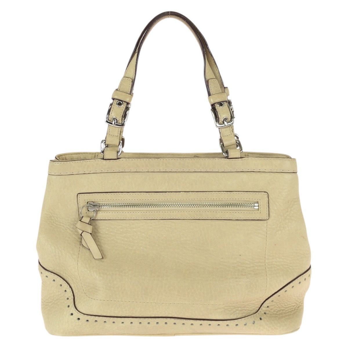 22257
COACH コーチ ハンプトンズ フリンジ ベージュ シルバー金具 レザー 5055 トートバッグ ハンドバッグ レディース ABP4