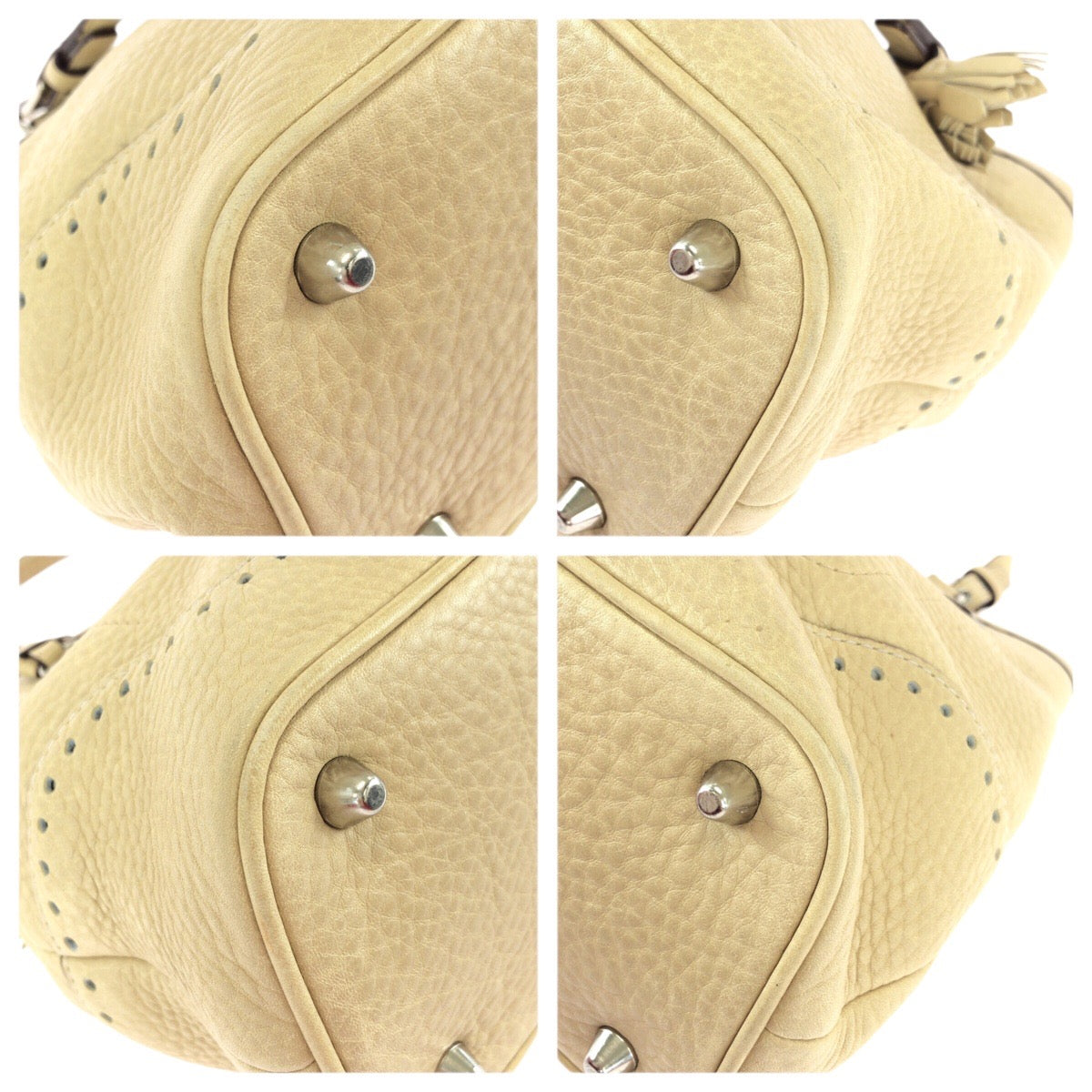 22257
COACH コーチ ハンプトンズ フリンジ ベージュ シルバー金具 レザー 5055 トートバッグ ハンドバッグ レディース ABP4