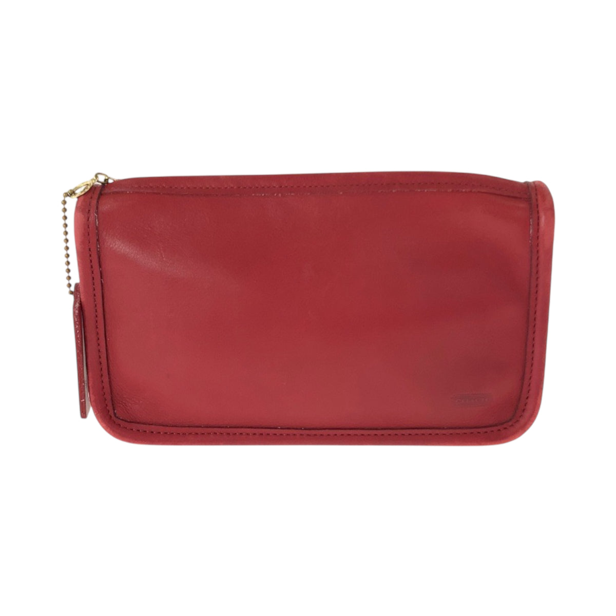 22260
COACH コーチ オールドコーチ レッド ゴールド金具 レザー ポーチ メイクポーチ レディース AB