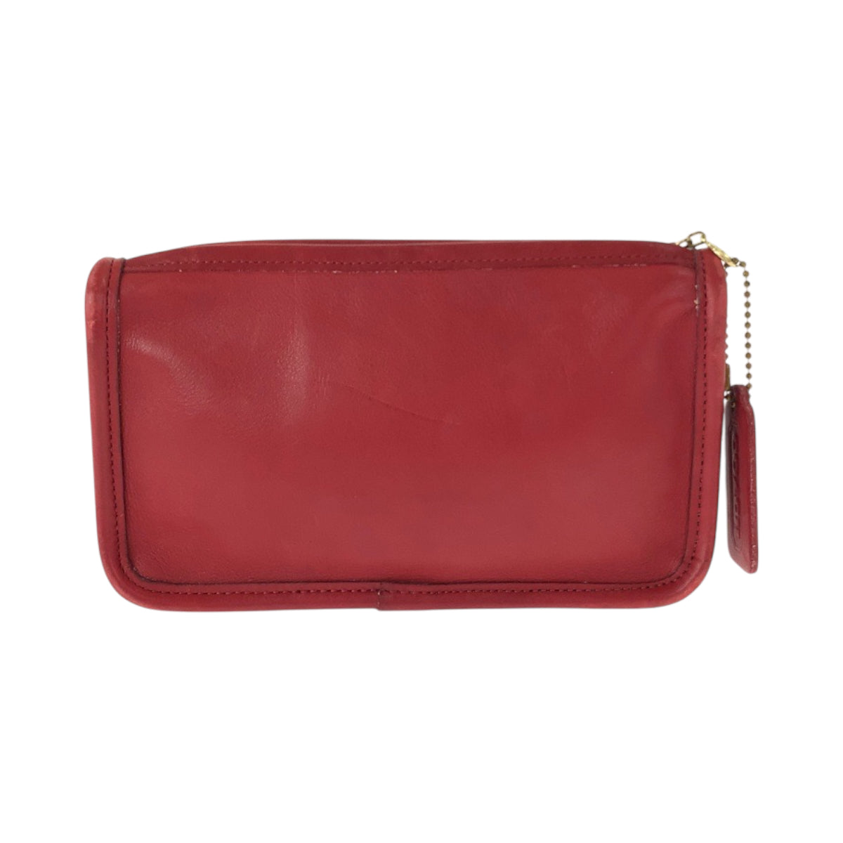 22260
COACH コーチ オールドコーチ レッド ゴールド金具 レザー ポーチ メイクポーチ レディース AB