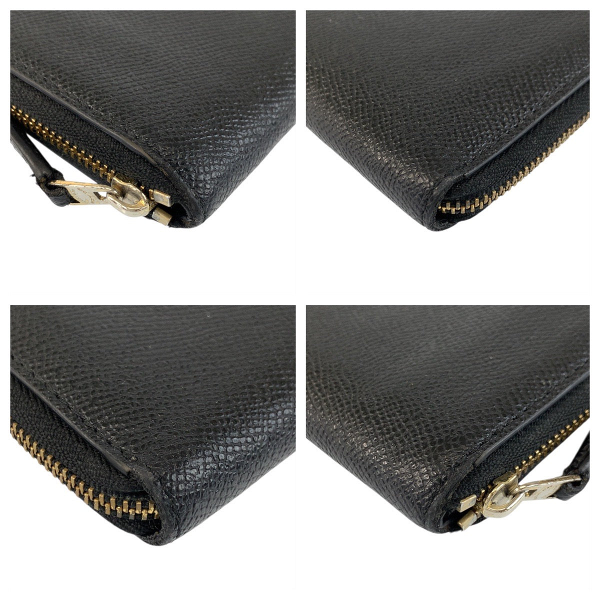 22262
COACH Black Gold Hardware Leather Folding Wallet Compact Wallet Women's AB2