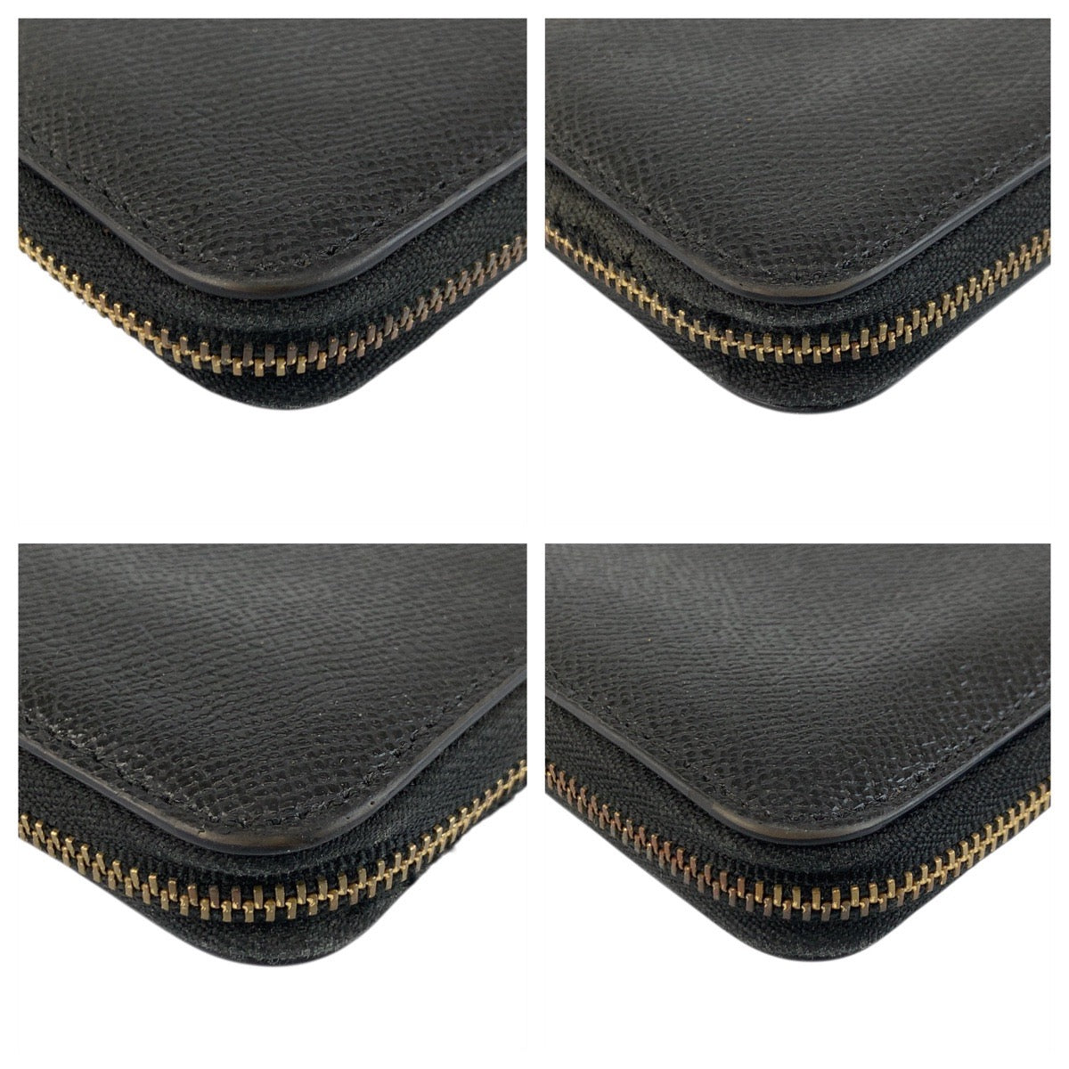 22262
COACH Black Gold Hardware Leather Folding Wallet Compact Wallet Women's AB2