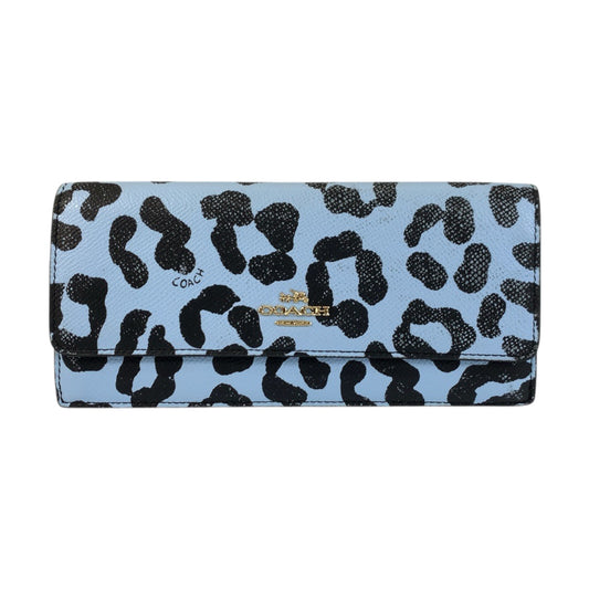 22263
COACH コーチ ブルー ゴールド金具 レザー K1480 長財布 ロングウォレット レディース AB2