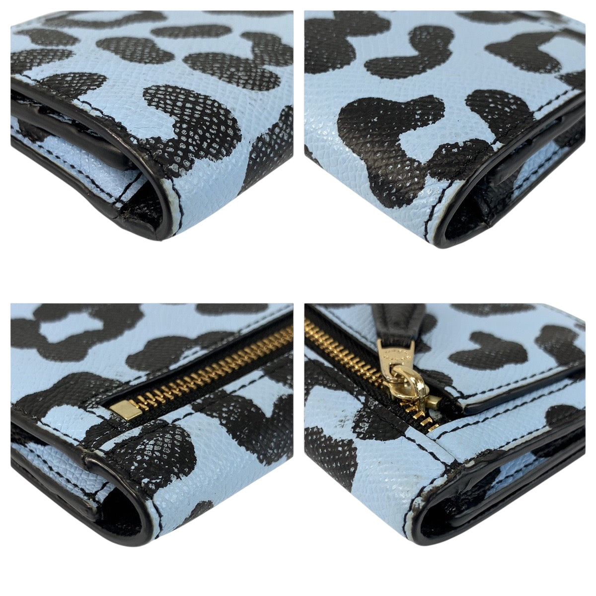 22263
COACH コーチ ブルー ゴールド金具 レザー K1480 長財布 ロングウォレット レディース AB2