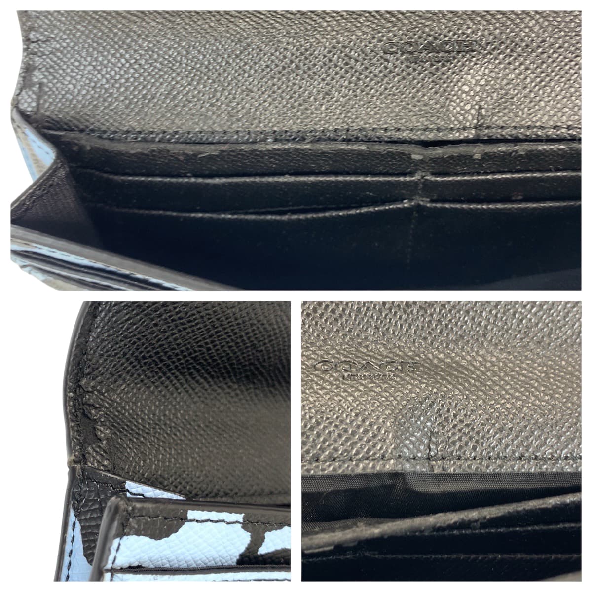 22263
COACH コーチ ブルー ゴールド金具 レザー K1480 長財布 ロングウォレット レディース AB2