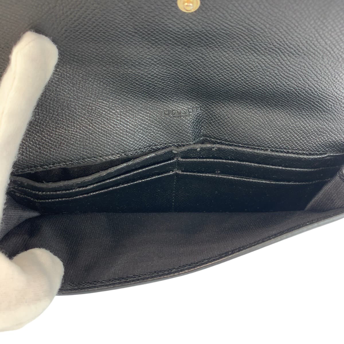 22263
COACH コーチ ブルー ゴールド金具 レザー K1480 長財布 ロングウォレット レディース AB2