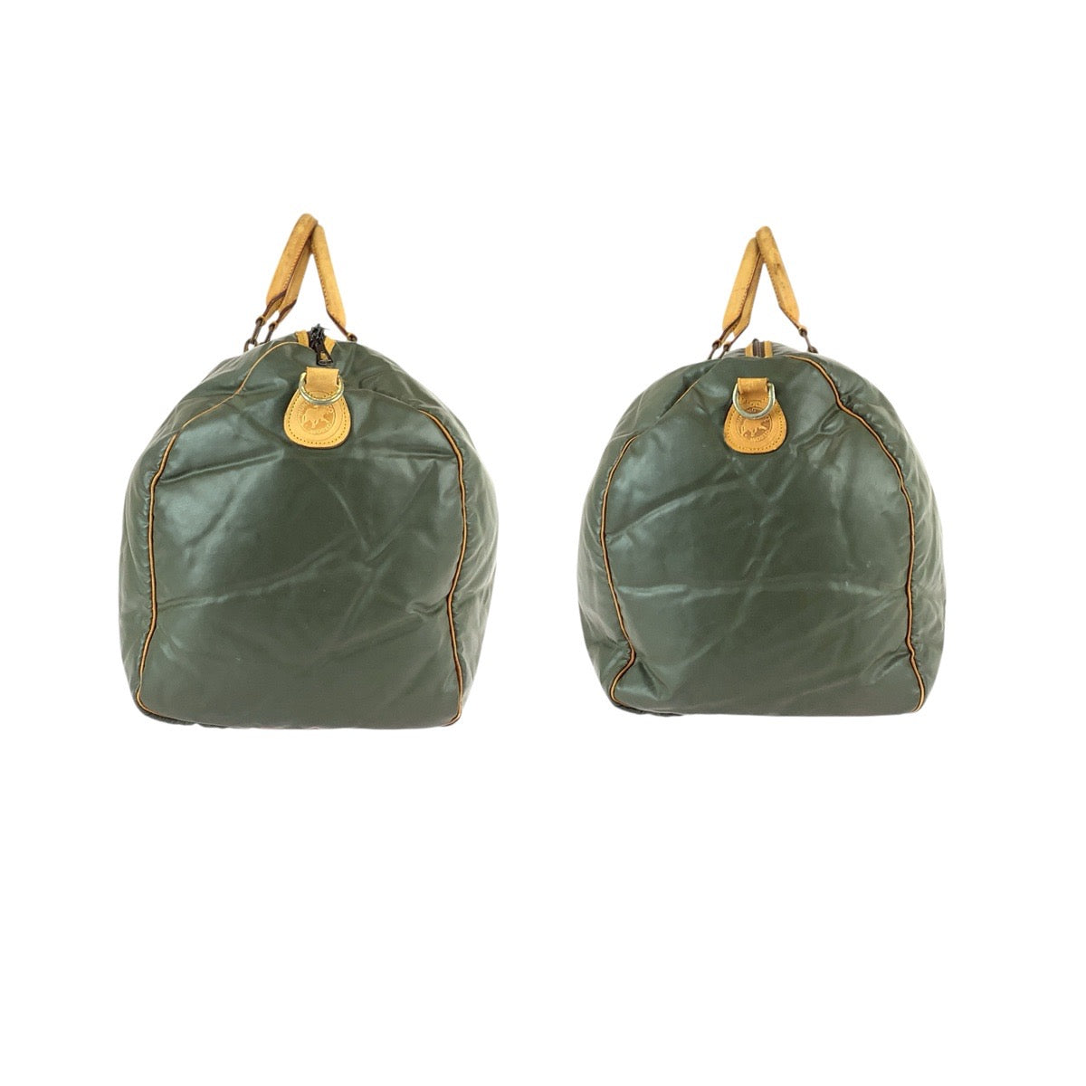 22265
HUNTING WORLD BATTUE ORIGIN Khaki Brown Gold Hardware Nylon / Leather Boston Bag Travel Bag Unisex Men's B4