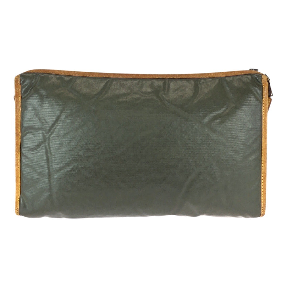 22266
HUNTING WORLD ハンティングワールド バチュークロス カーキ ベージュ ナイロン / レザー セカンドバッグ クラッチバッグ メンズ B4