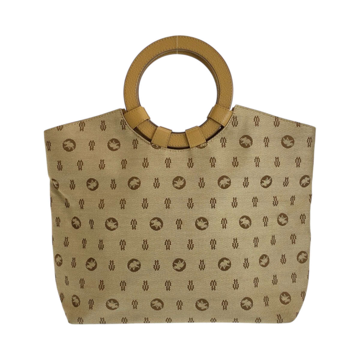 22268
HUNTING WORLD ハンティングワールド ベージュ ブラウン キャンバス / レザー トートバッグ ハンドバッグ レディース AB7