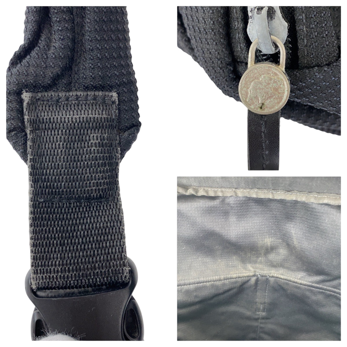 22269
HUNTING WORLD Black Nylon / Leather Backpack with Silver Hardware for Men AB7