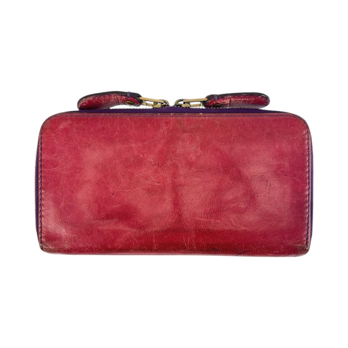 22276
Chloe クロエ レッド パープル ゴールド金具 レザー 長財布 ラウンドファスナー レディース B3