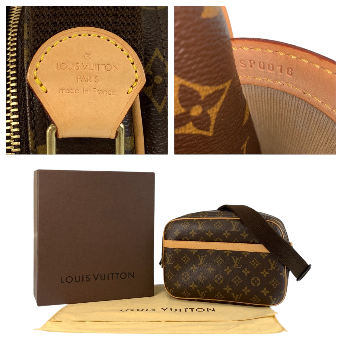 22277
LOUIS VUITTON ルイヴィトン モノグラム リポーター PM ブラウン ゴールド金具 PVC M45254 ショルダーバッグ メッセンジャーバッグ レディース A100