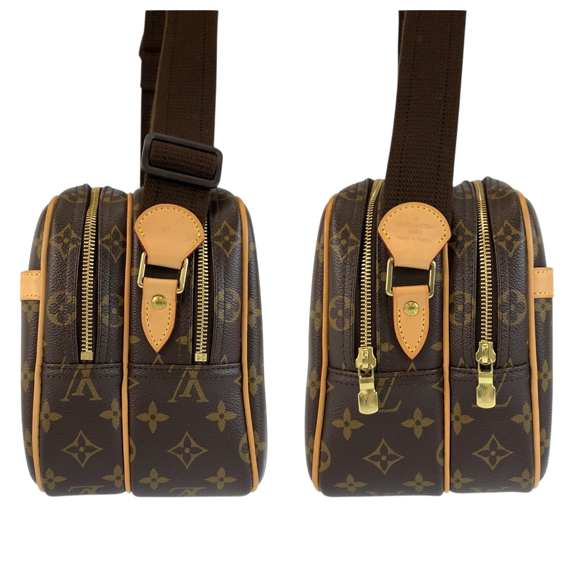 22277
LOUIS VUITTON ルイヴィトン モノグラム リポーター PM ブラウン ゴールド金具 PVC M45254 ショルダーバッグ メッセンジャーバッグ レディース A100