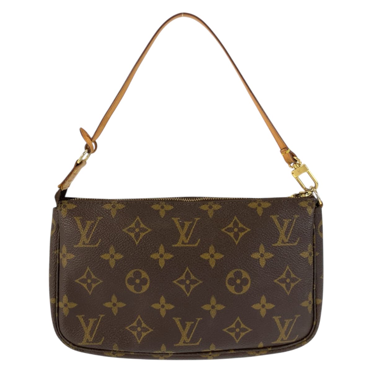 22278
LOUIS VUITTON ルイヴィトン モノグラム ポシェット アクセソワール ブラウン ゴールド金具 PVC / レザー M51980 ハンドバッグ アクセサリーポーチ レディース ABP50
