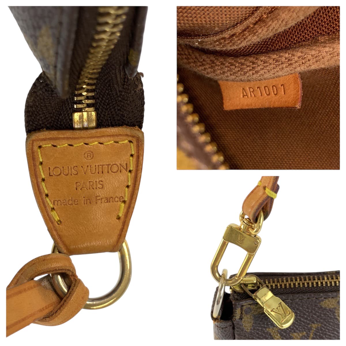 22278
LOUIS VUITTON ルイヴィトン モノグラム ポシェット アクセソワール ブラウン ゴールド金具 PVC / レザー M51980 ハンドバッグ アクセサリーポーチ レディース ABP50