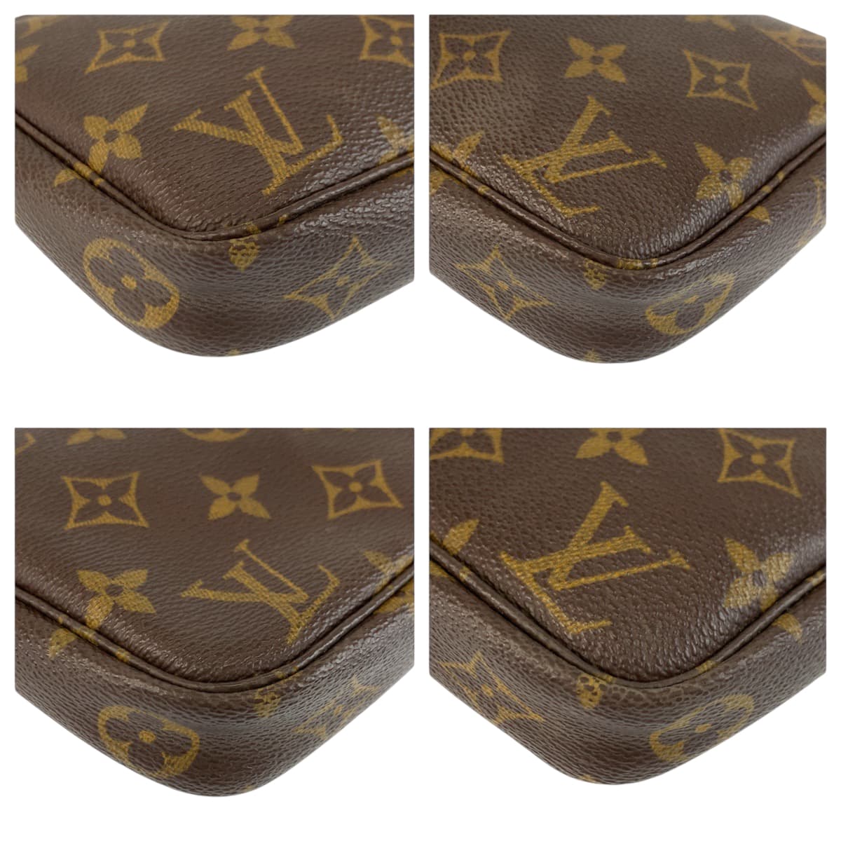 22278
LOUIS VUITTON ルイヴィトン モノグラム ポシェット アクセソワール ブラウン ゴールド金具 PVC / レザー M51980 ハンドバッグ アクセサリーポーチ レディース ABP50