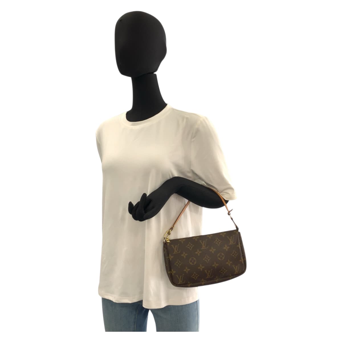 22278
LOUIS VUITTON ルイヴィトン モノグラム ポシェット アクセソワール ブラウン ゴールド金具 PVC / レザー M51980 ハンドバッグ アクセサリーポーチ レディース ABP50