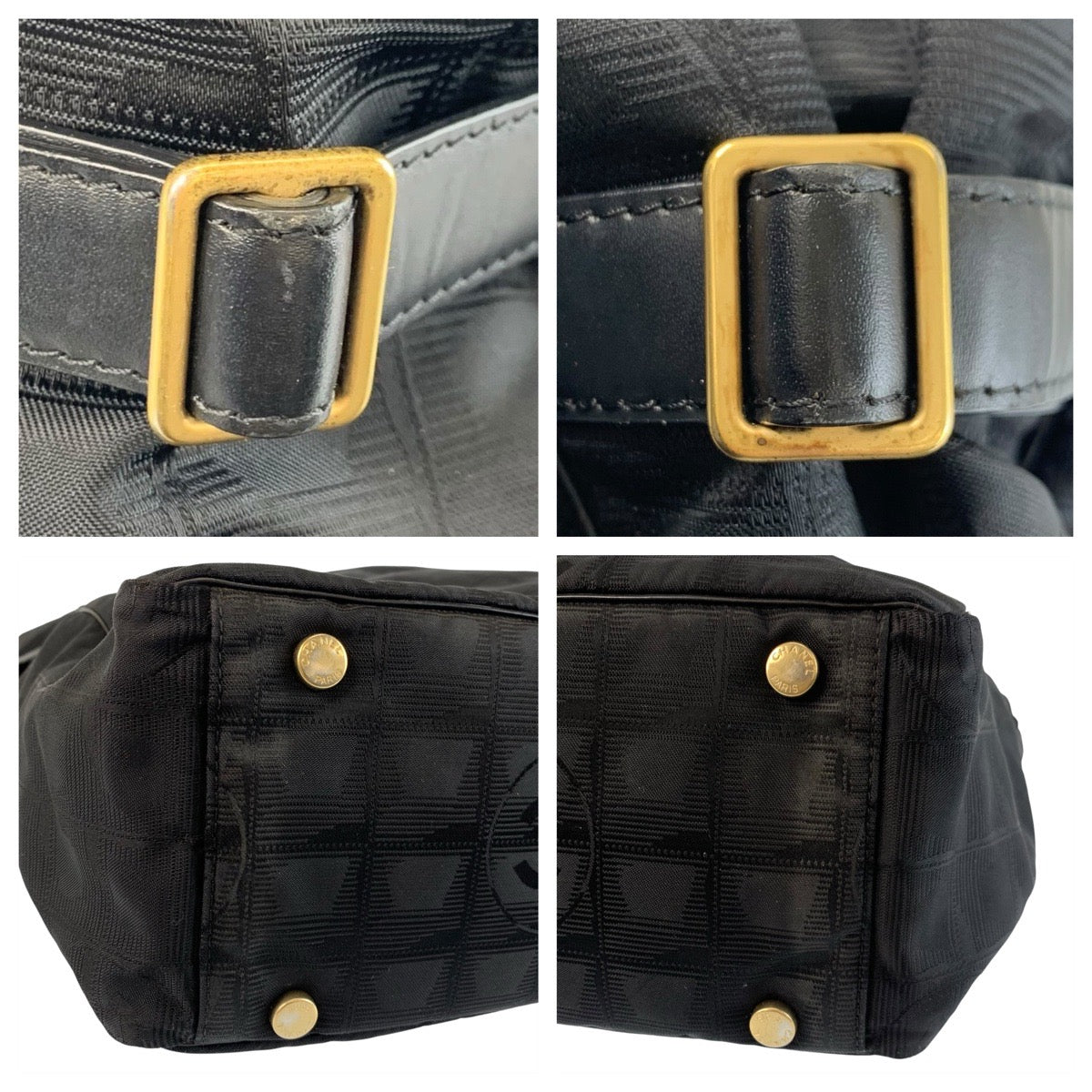 22279
CHANEL シャネル ニュートラベルライン トート ココマーク ブラック 黒 ゴールド金具 ナイロン / レザー トートバッグ ショルダーバッグ レディース ABP30