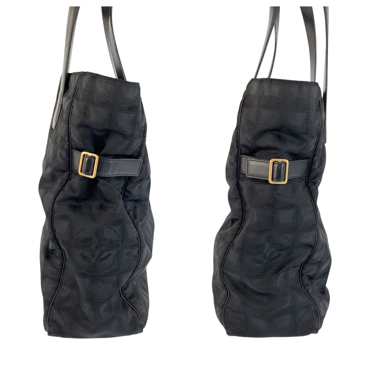 22279
CHANEL シャネル ニュートラベルライン トート ココマーク ブラック 黒 ゴールド金具 ナイロン / レザー トートバッグ ショルダーバッグ レディース ABP30