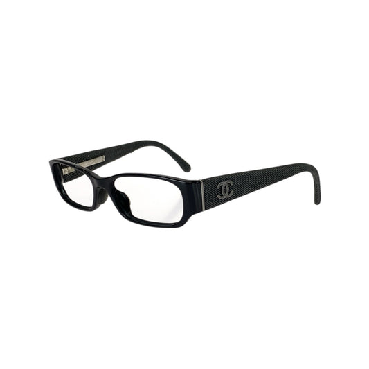 22282
CHANEL シャネル ココマーク ブラック 黒 シルバー金具 プラスチック / デニム 3169A 53□16 135 8 サングラス メガネフレーム 男女兼用 スクエア レディース AB15