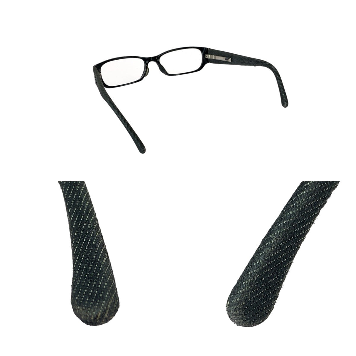 22282
CHANEL Coco Mark Black Silver Hardware Plastic / Denim 3169A 53□16 135 8 Sunglasses Eyeglass Frames Unisex Square Women's AB15