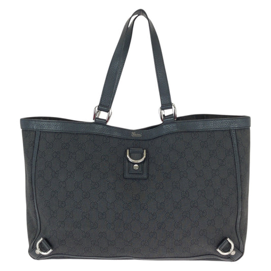22283
GUCCI グッチ アビー ブラック 黒 シルバー金具 GGキャンバス / レザー 293580 トートバッグ ショルダーバッグ レディース AB35
