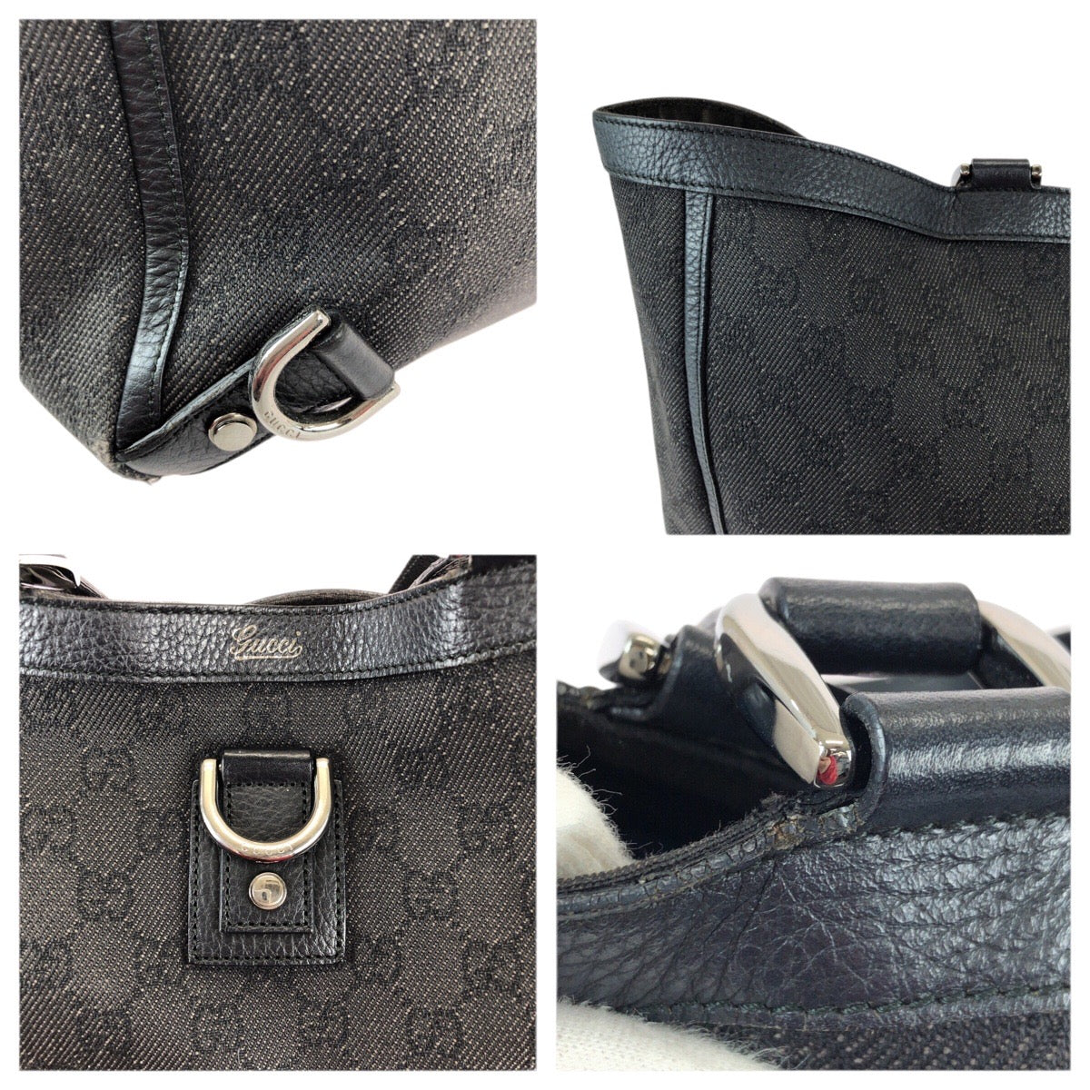22283
GUCCI グッチ アビー ブラック 黒 シルバー金具 GGキャンバス / レザー 293580 トートバッグ ショルダーバッグ レディース AB35