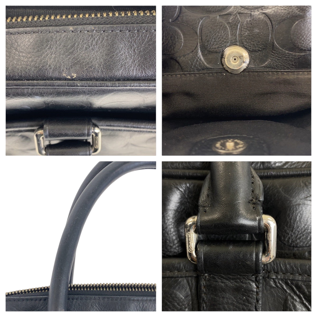 22284
COACH Signature Black Silver Hardware Leather 71247 Business Bag Briefcase Men's AB10