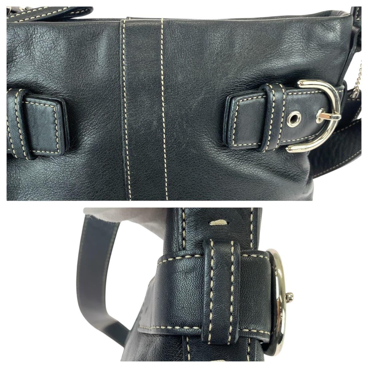 22285
COACH コーチ ブラック 黒 シルバー金具 レザー G05S-3594 ショルダーバッグ メッセンジャーバッグ レディース ABP8