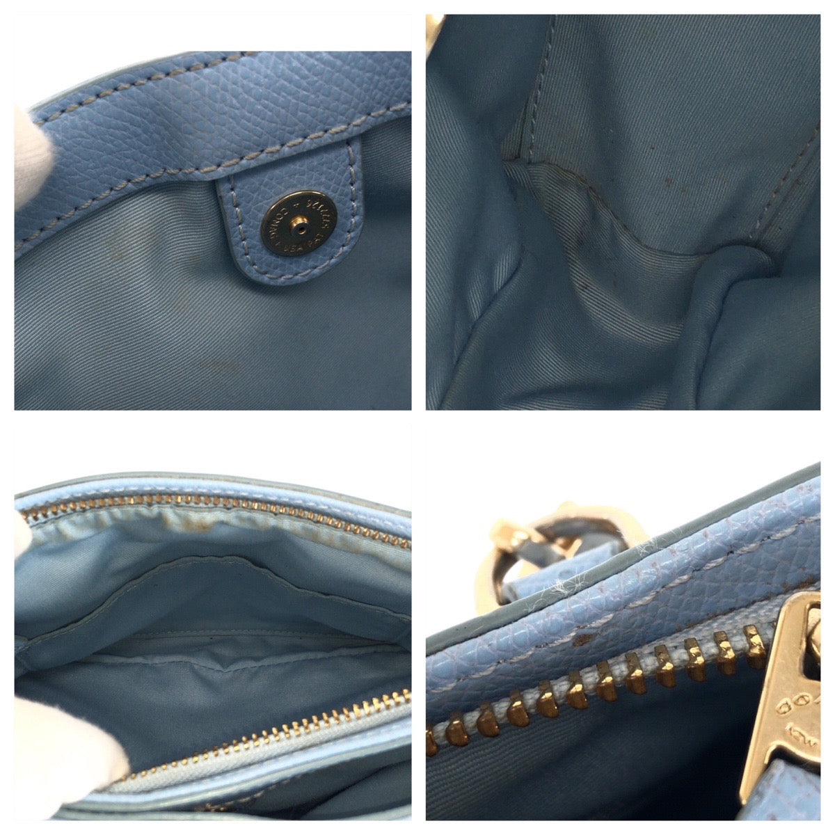 22286
COACH コーチ ミニクリスティキャリーオール ライトブルー ゴールド金具 レザー F34797 ハンドバッグ トートバッグ レディース AB6