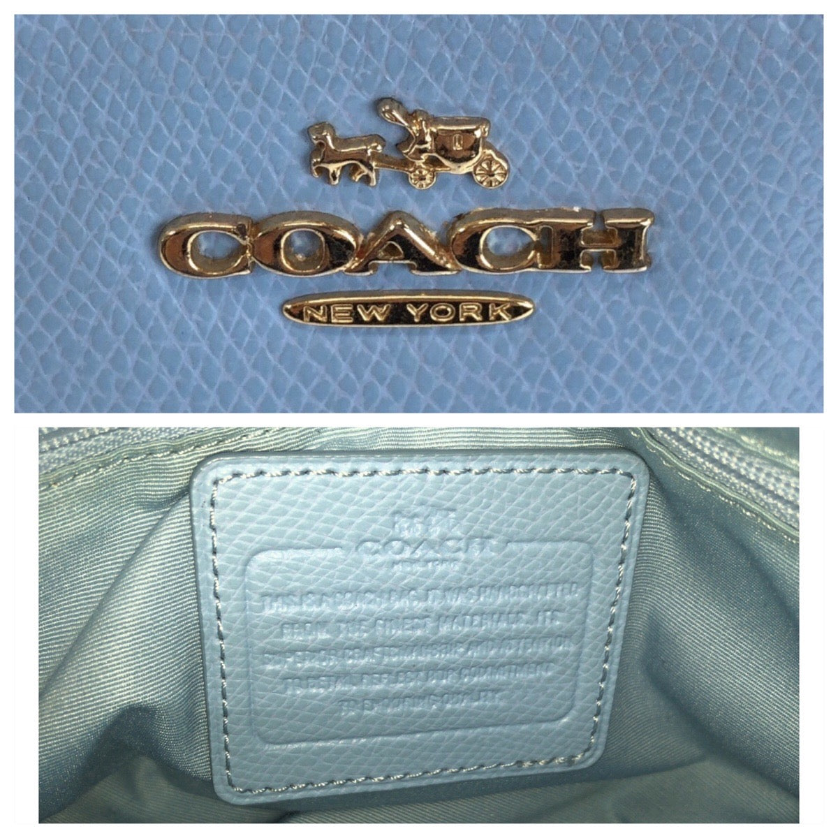 22286
COACH コーチ ミニクリスティキャリーオール ライトブルー ゴールド金具 レザー F34797 ハンドバッグ トートバッグ レディース AB6