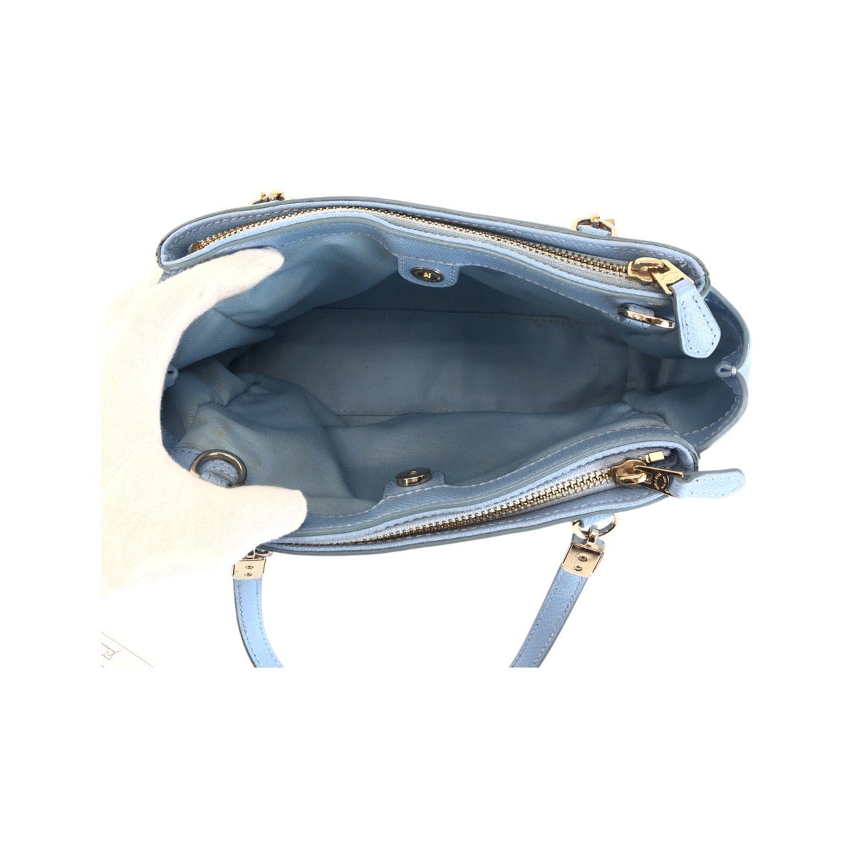 22286
COACH コーチ ミニクリスティキャリーオール ライトブルー ゴールド金具 レザー F34797 ハンドバッグ トートバッグ レディース AB6