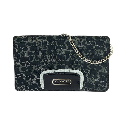 22287
COACH コーチ シグネチャー ブラック 黒 シルバー金具 キャンバス / パテントレザー チェーンショルダーバッグ ポシェット レディース B4