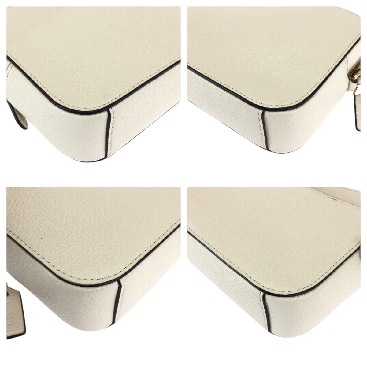 22289
COACH White Gold Hardware Leather L2011 87734 Shoulder Bag Pochette Ladies A10