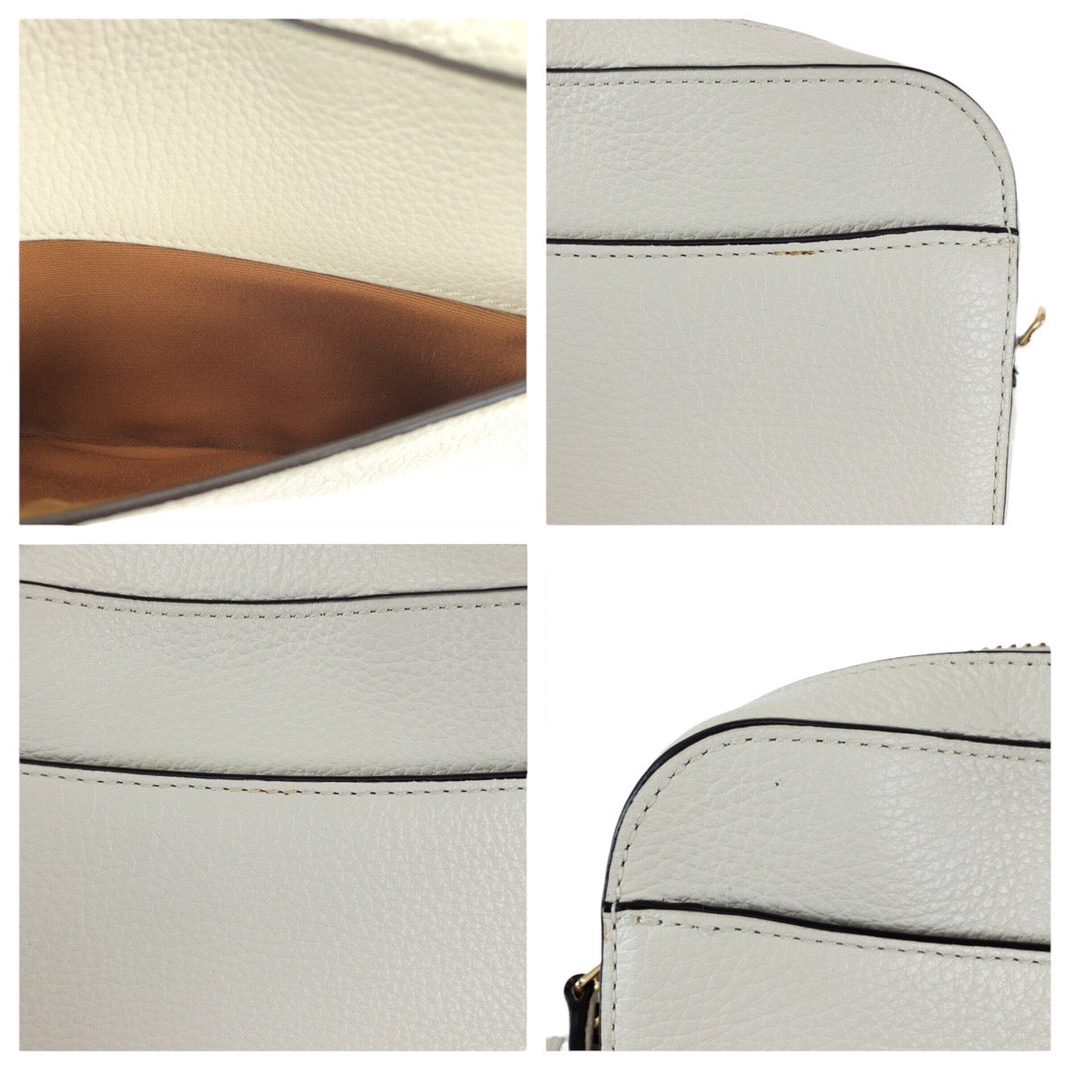 22289
COACH White Gold Hardware Leather L2011 87734 Shoulder Bag Pochette Ladies A10
