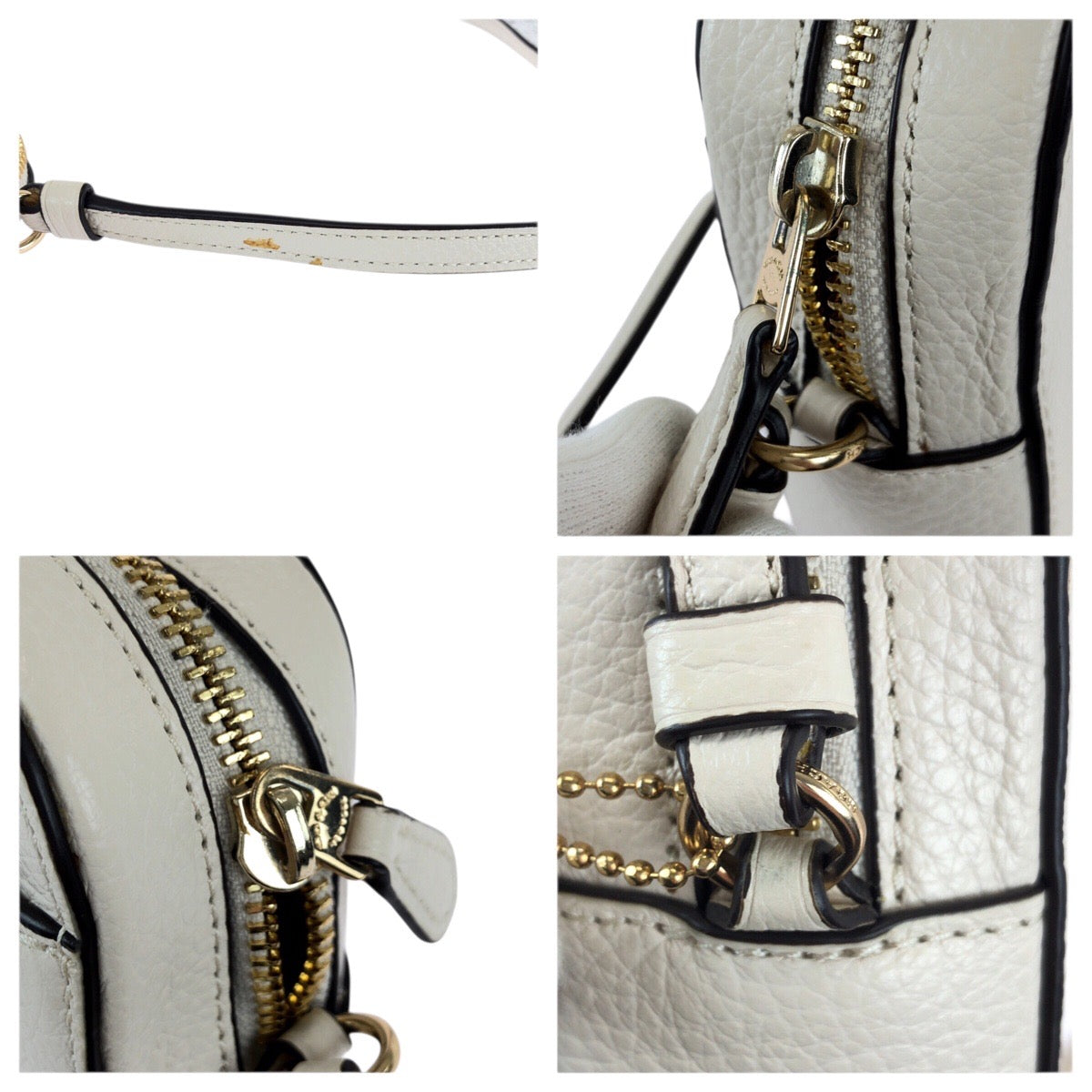 22289
COACH White Gold Hardware Leather L2011 87734 Shoulder Bag Pochette Ladies A10