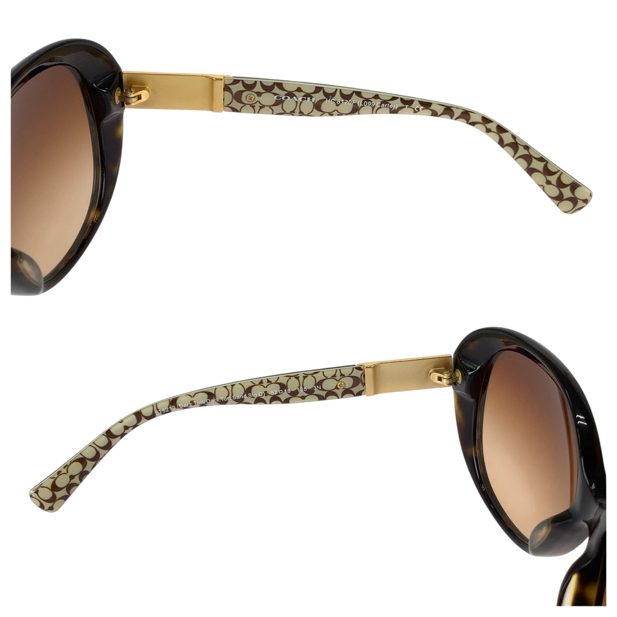 22292
COACH コーチ シグネチャー ブラウン ゴールド金具 プラスチック 526163 57□18 135 3N HC8120F サングラス メガネ 男女兼用 バタフライ レディース ABP6