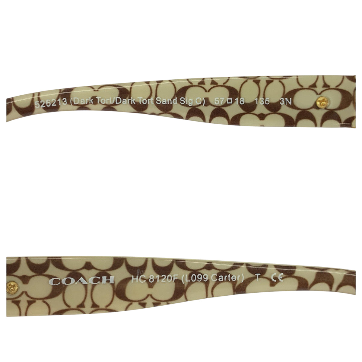 22292
COACH コーチ シグネチャー ブラウン ゴールド金具 プラスチック 526163 57□18 135 3N HC8120F サングラス メガネ 男女兼用 バタフライ レディース ABP6