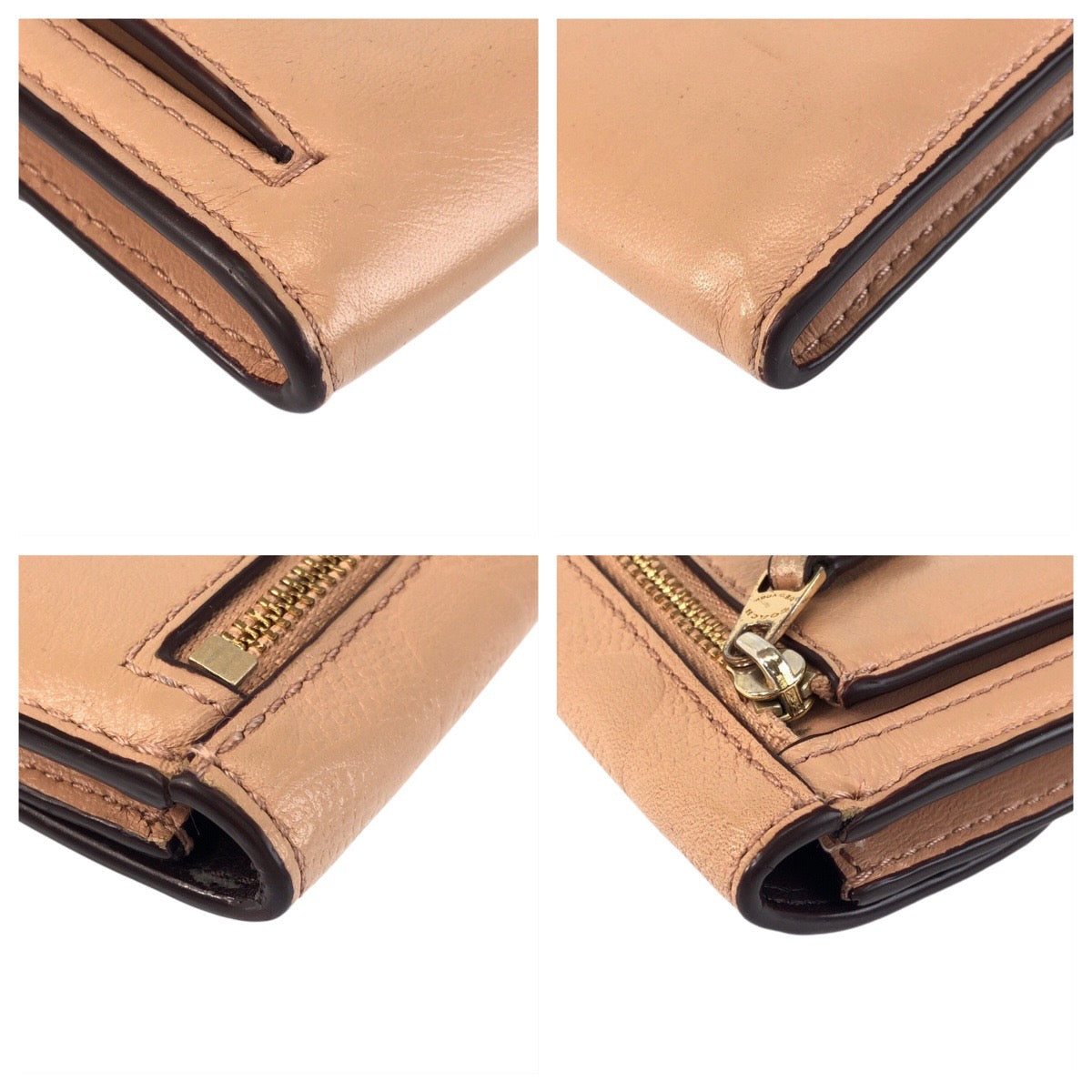 22294
COACH コーチ シグネチャー ベージュ ゴールド金具 レザー M1792-F26460 長財布 ロングウォレット レディース AB15