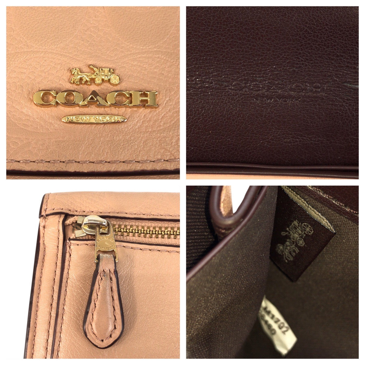 22294
COACH コーチ シグネチャー ベージュ ゴールド金具 レザー M1792-F26460 長財布 ロングウォレット レディース AB15