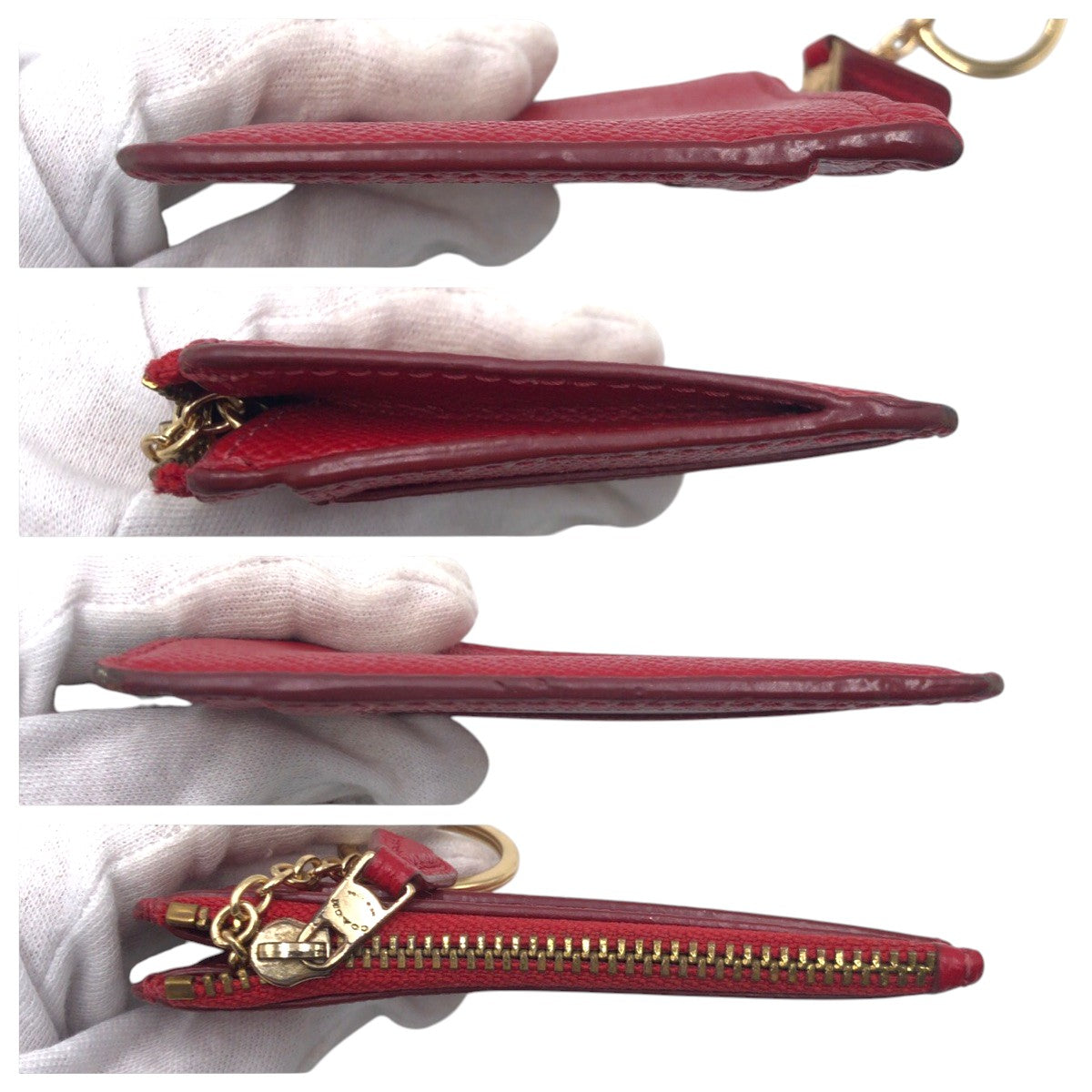 22298
COACH コーチ レッド レザー L1878 コインケース カードケース レディース AB