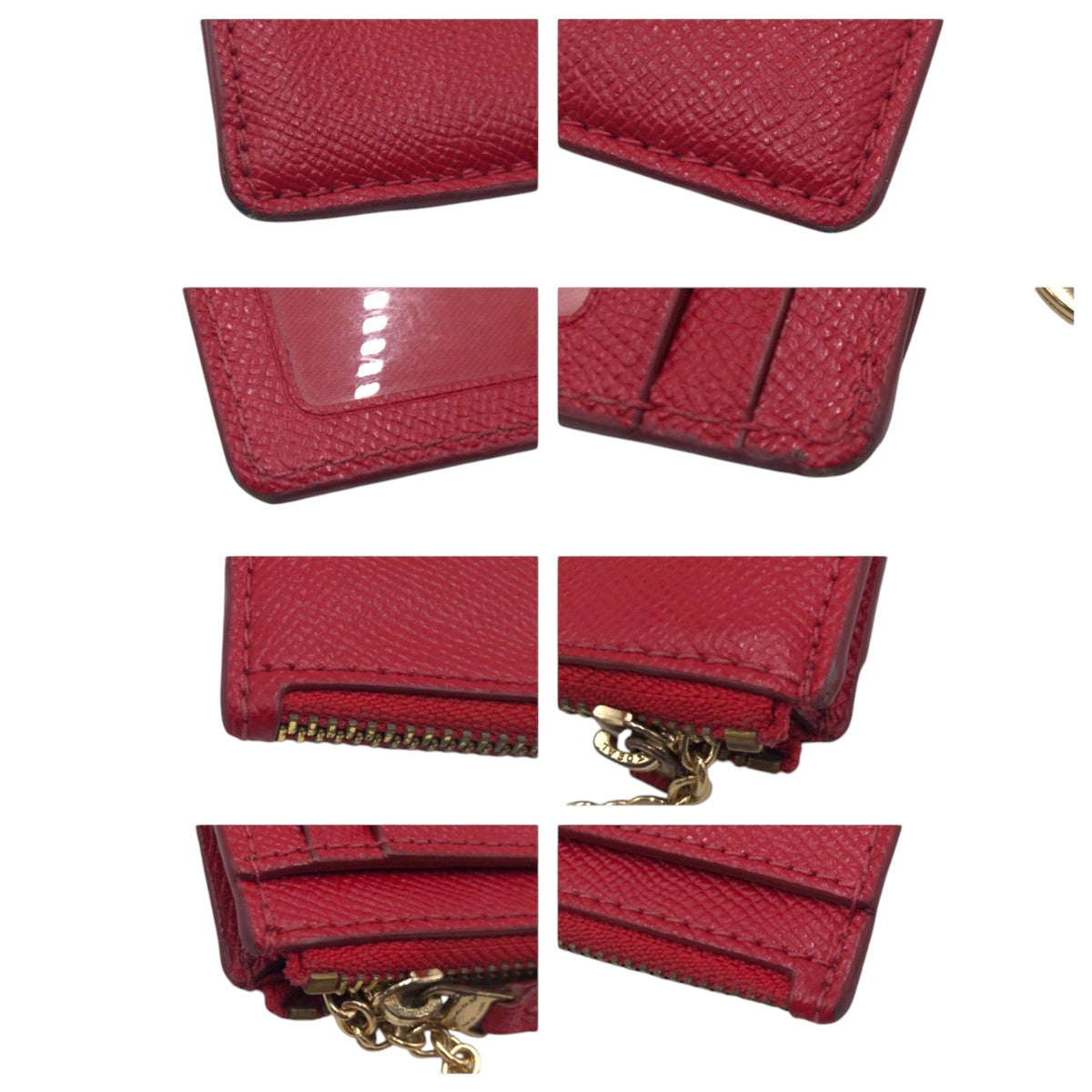 22298
COACH コーチ レッド レザー L1878 コインケース カードケース レディース AB