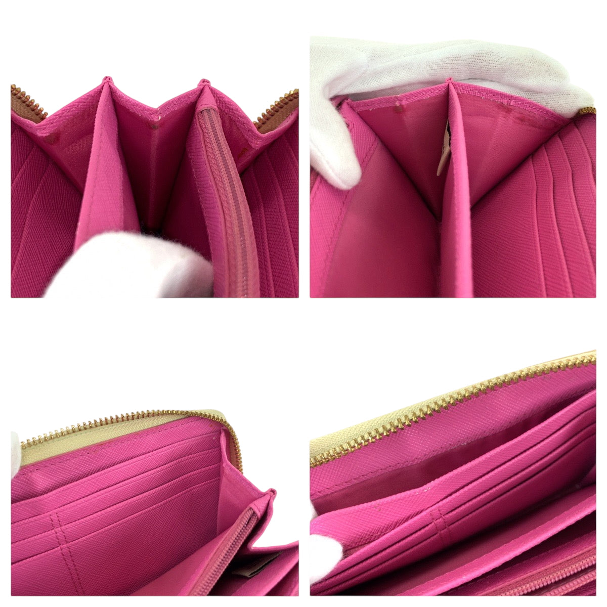 22303
COACH コーチ バタフライ ベージュ ピンク ゴールド金具 PVC 長財布 ラウンドファスナー レディース AB