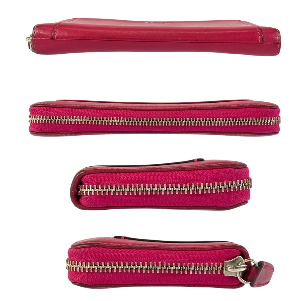 22305
COACH コーチ ピンク シルバー金具 レザー 長財布 ロングウォレット レディース AB4