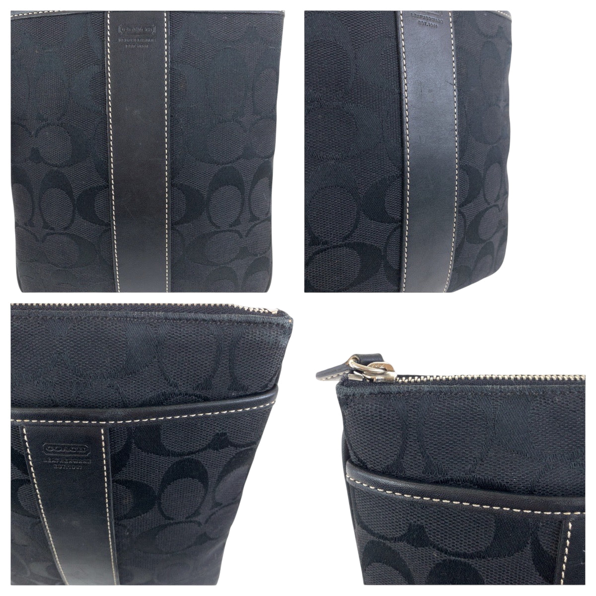 22309
COACH Signature Black Canvas / Leather Shoulder Bag Pochette Ladies AB6