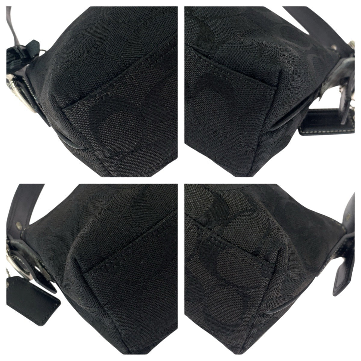 22310
COACH コーチ シグネチャー ブラック 黒 シルバー金具 キャンバス / レザー 8K01 ハンドバッグ レディース ABP6