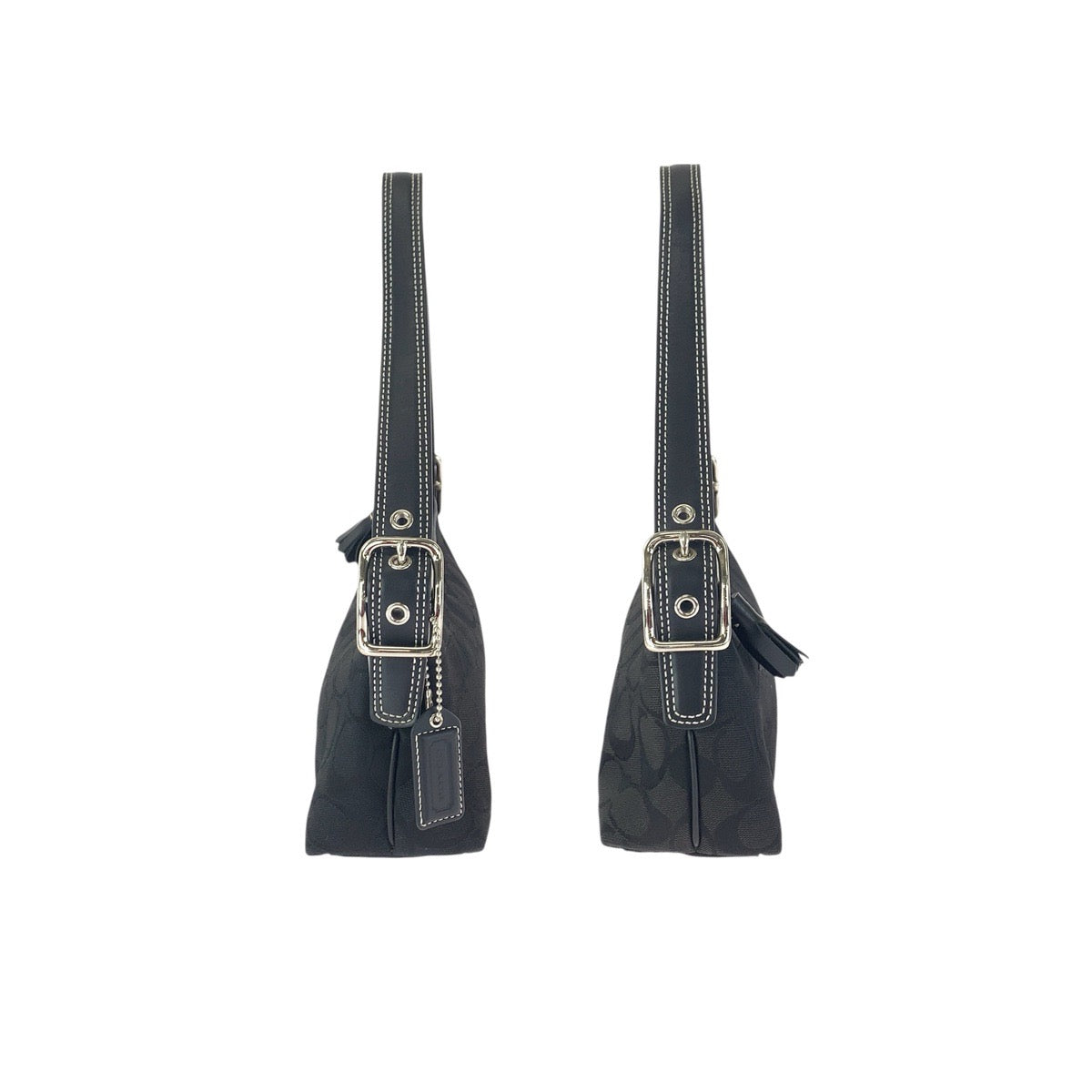 22310
COACH コーチ シグネチャー ブラック 黒 シルバー金具 キャンバス / レザー 8K01 ハンドバッグ レディース ABP6