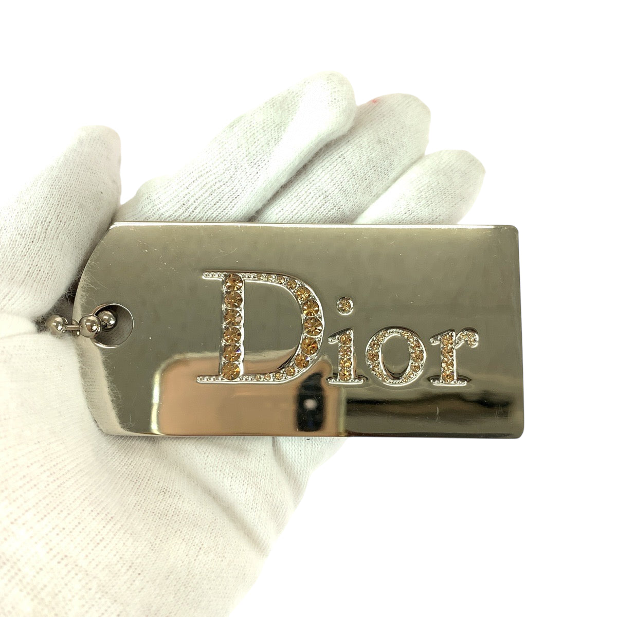 22311
Dior ディオール ミラー ラインストーン シルバー メタル キーホルダー バッグチャーム レディース ABP6