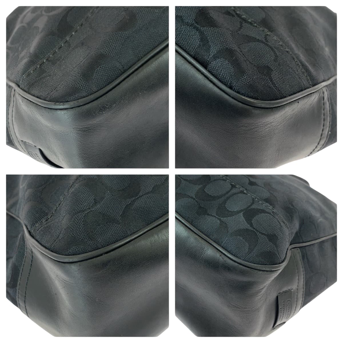 22315
COACH コーチ シグネチャー ブラック 黒 シルバー金具 キャンバス / レザー 7068 トートバッグ ショルダーバッグ レディース AB6